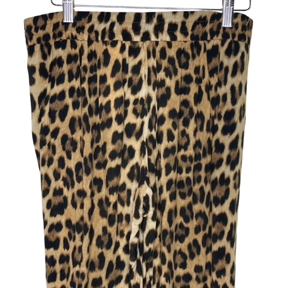 ZARA | Women's Lightweight Leopard Print Elastic Waist Loose Fit Pants | Size M - Picture 9 of 13